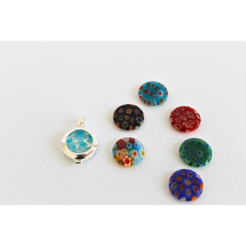 Vintage Millefiori Changeable Necklace 18in Multicolor Made/Italy Micro Mosaic - Picture 7 of 8